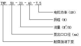 耐腐蝕液下泵型號(hào)意義